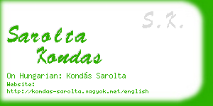 sarolta kondas business card