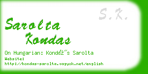 sarolta kondas business card